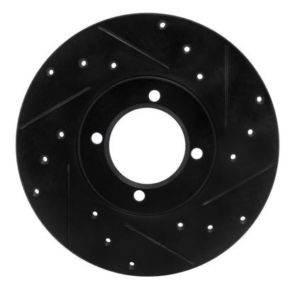 R1 Concepts R1 76-81 Toyota Celica Front Right Drilled & Slotted Black Brake Rotor