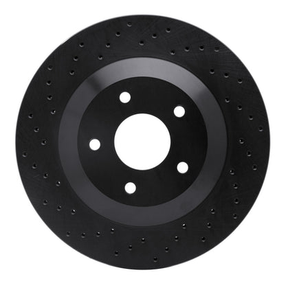 R1 Concepts R1 97-9 Chevrolet Corvette Right Front Drilled Black Brake Rotor