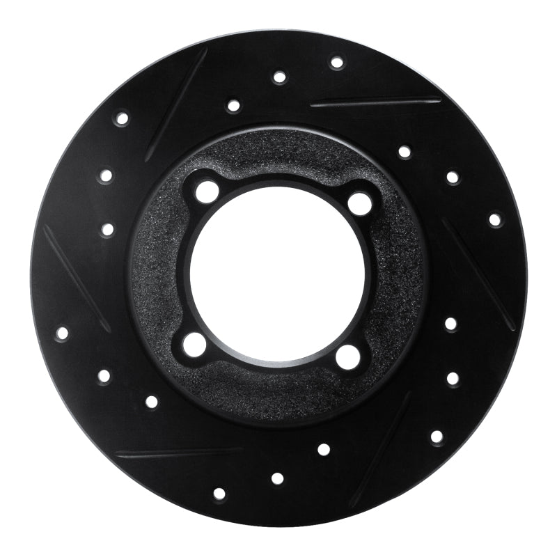 R1 Concepts R1 88-93 Ford Festiva Front Left Drilled & Slotted Black Brake Rotor