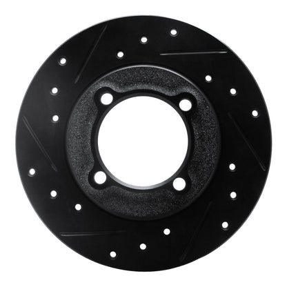 R1 Concepts R1 88-93 Ford Festiva Front Left Drilled & Slotted Black Brake Rotor