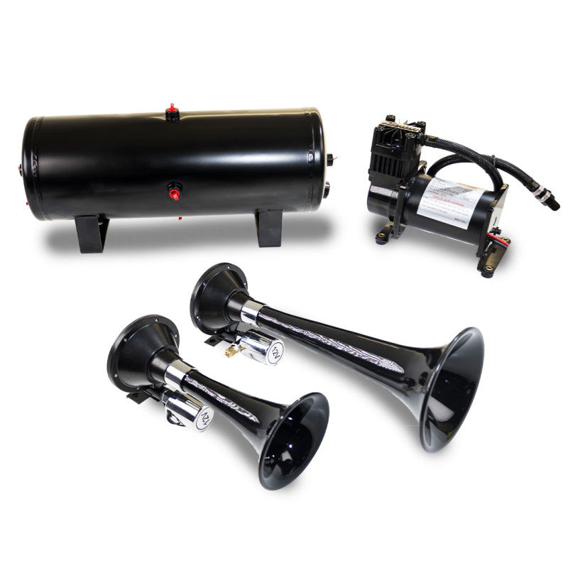 Kleinn Air Horns Kleinn Dual Black Horn Kit w/ 150 PSI Air Compressor / 1.5 gal Air Tank