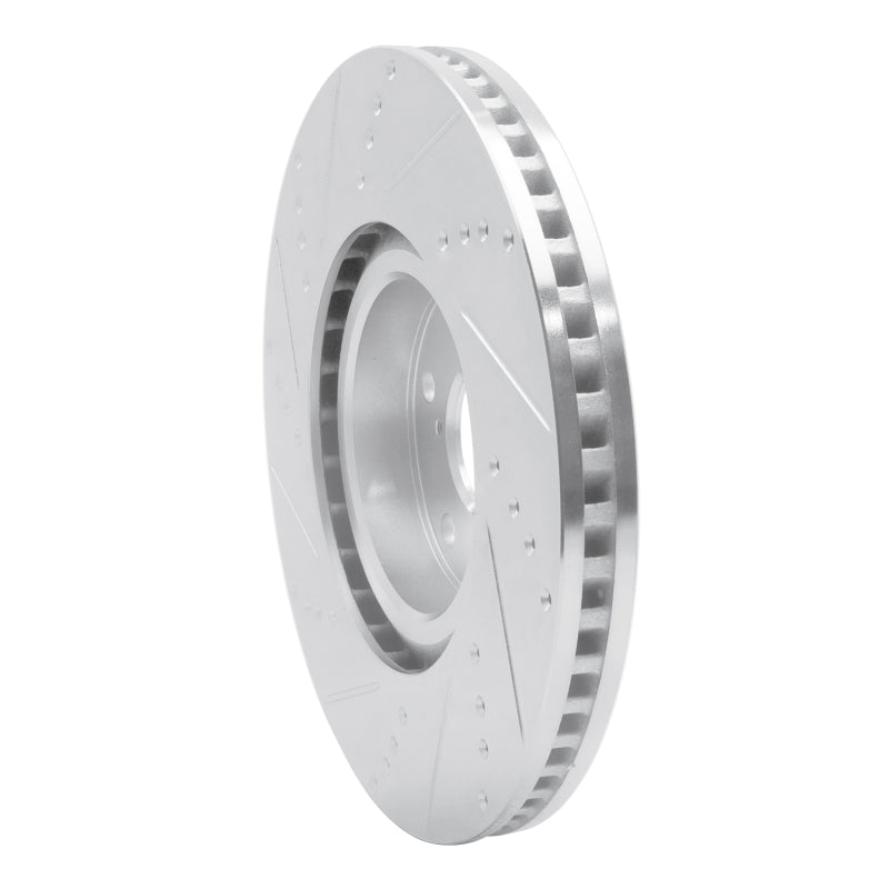 R1 Concepts R1 09-11 Lexus GS450H Right Front Drilled & Slotted Silver Brake Rotor