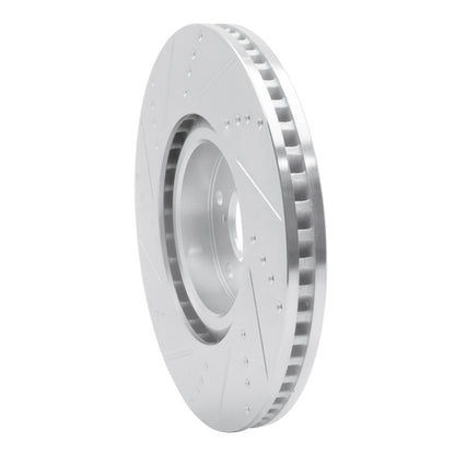 R1 Concepts R1 09-11 Lexus GS450H Right Front Drilled & Slotted Silver Brake Rotor