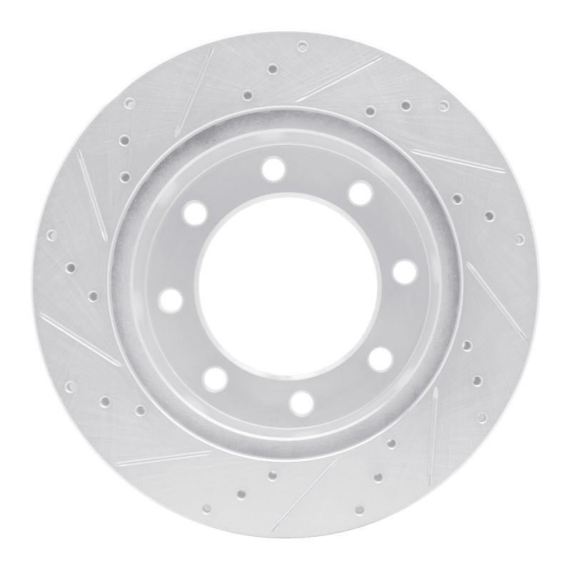 R1 Concepts R1 99-99 Ford F-350 Super Duty 4WD Front Right Drilled & Slotted Silver Brake Rotor