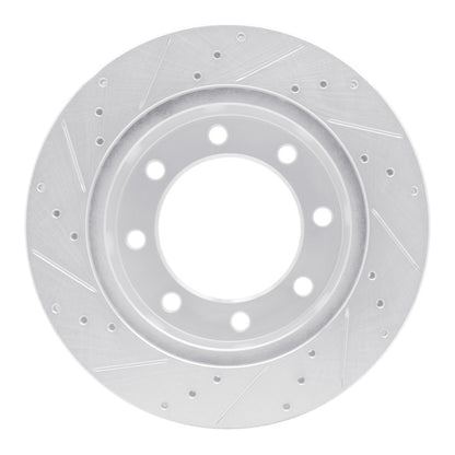 R1 Concepts R1 99-99 Ford F-350 Super Duty 4WD Front Right Drilled & Slotted Silver Brake Rotor