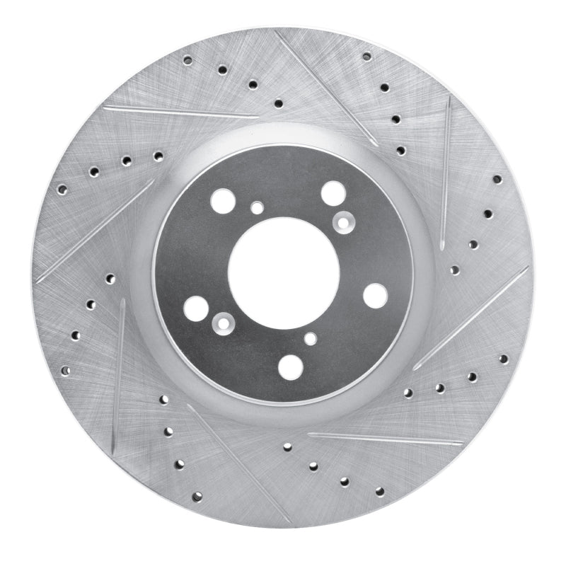 R1 Concepts R1 07-20 Acura ZDX Front Right Drilled & Slotted Silver Brake Rotor