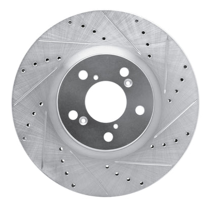 R1 Concepts R1 07-20 Acura ZDX Front Right Drilled & Slotted Silver Brake Rotor