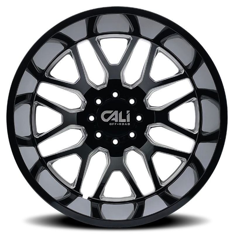 Cali Off-Road 9115D Invader Dually 22x8.25 / 8x210 BP / -232mm OS / 154.2mm Hub Gls Blk Mill Wheel