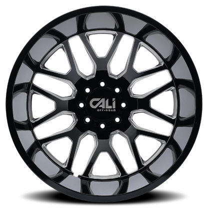 Cali Off-Road 9115D Invader Dually 22x8.25 / 8x210 BP / -232mm OS / 154.2mm Hub Gls Blk Mill Wheel