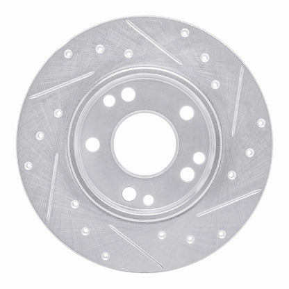 R1 Concepts R1 83-89 Mercedes-Benz 190D Front Left Drilled & Slotted Silver Brake Rotor
