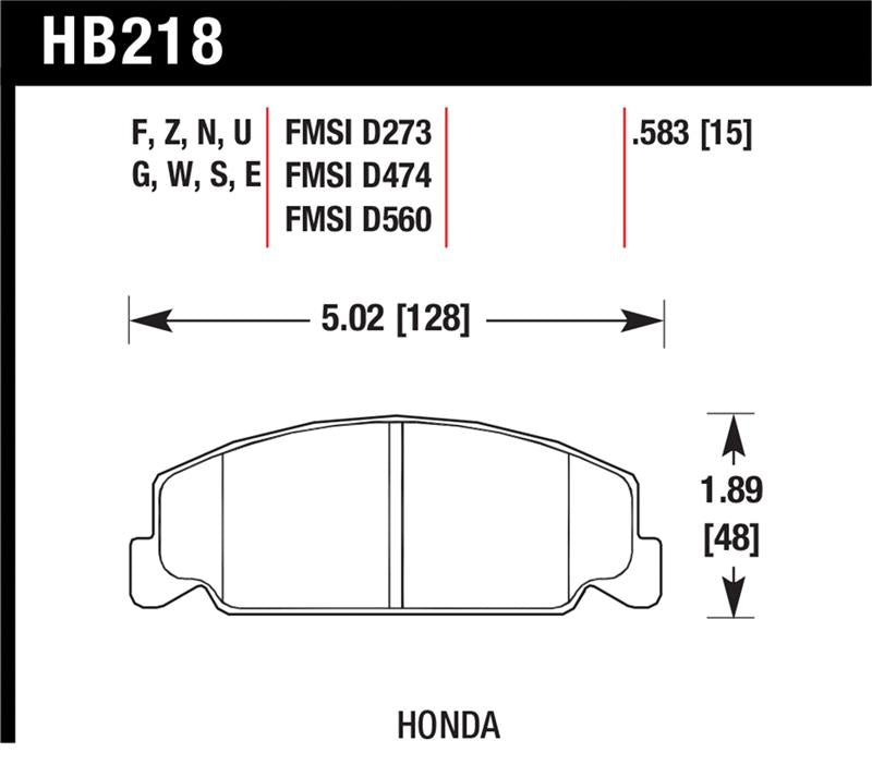 Hawk Performance Hawk 88-89 Civic Si / 92-00 Civic CX / 88-00 DX / 98-00 GX Performance Ceramic Street Front Brake Pa