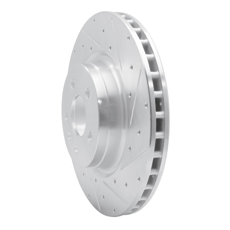 R1 Concepts R1 12-21 Tesla Model X Front Right Drilled & Slotted Silver Brake Rotor