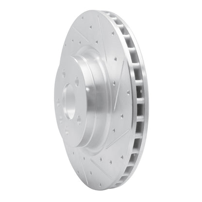R1 Concepts R1 12-21 Tesla Model X Front Right Drilled & Slotted Silver Brake Rotor