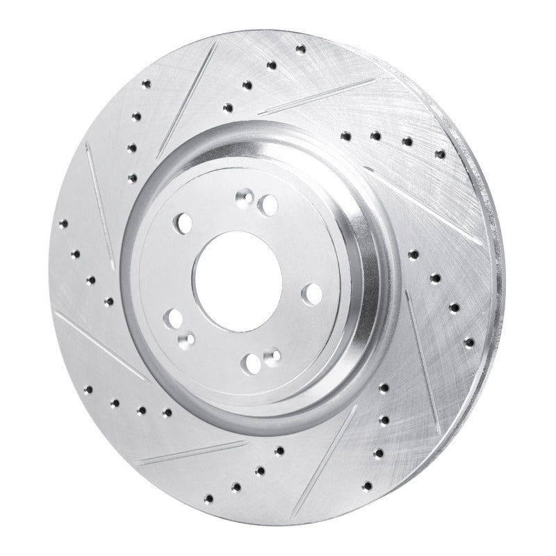 R1 Concepts R1 21-25 Genesis GV70 Front Left Drilled & Slotted Silver Brake Rotor