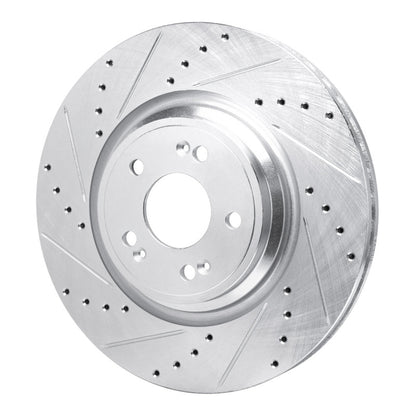 R1 Concepts R1 21-25 Genesis GV70 Front Left Drilled & Slotted Silver Brake Rotor