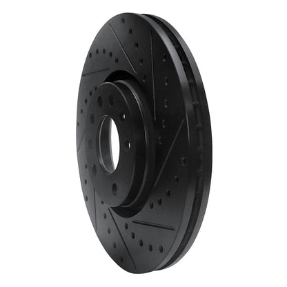 R1 Concepts R1 03-11 Cadillac BLS (Mexico) Front Right Drilled & Slotted Black Brake Rotor