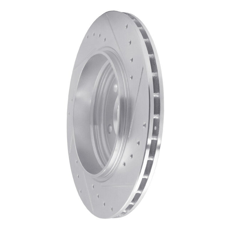 R1 Concepts R1 01-06 BMW 330CI Rear Left Drilled & Slotted Silver Brake Rotor