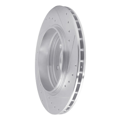 R1 Concepts R1 01-06 BMW 330CI Rear Left Drilled & Slotted Silver Brake Rotor