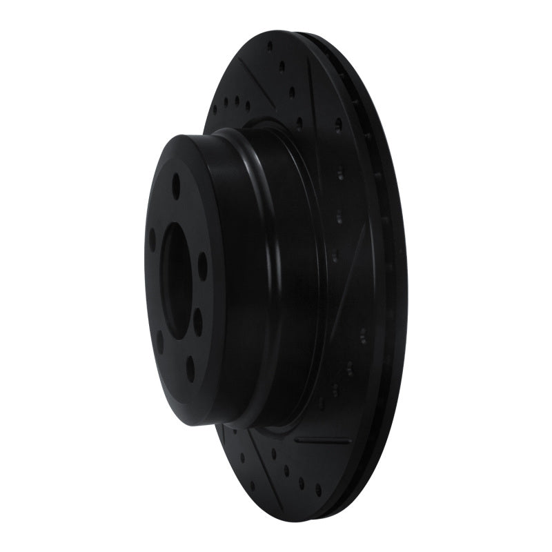 R1 Concepts R1 07-19 BMW X5 Rear Right Drilled & Slotted Black Brake Rotor