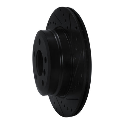 R1 Concepts R1 07-19 BMW X5 Rear Right Drilled & Slotted Black Brake Rotor