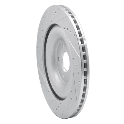 R1 Concepts R1 10-24 Jaguar XF Rear Right Drilled & Slotted Silver Brake Rotor