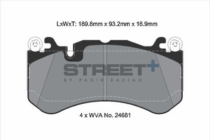 PAGID Racing T8086SP2001 STREET+ Brake Pads