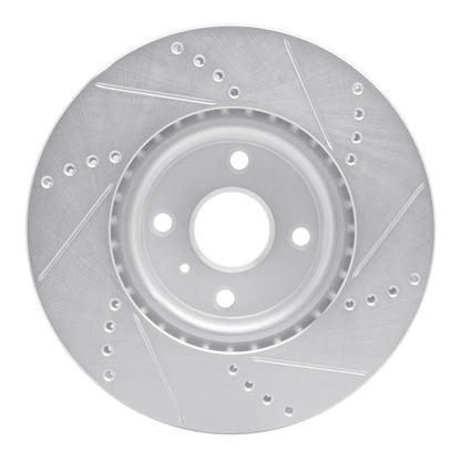 R1 Concepts R1 2016-2025 Fiat 124 Spider Front Left Drilled & Slotted Silver Brake Rotor