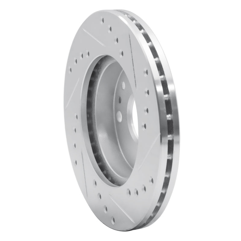 R1 Concepts R1 94-02 Ford ASPIRE Front Left Drilled & Slotted Silver Brake Rotor
