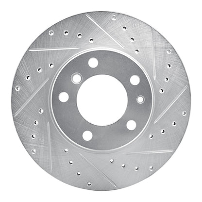 R1 Concepts R1 89-95 BMW 530I Front Right Drilled & Slotted Silver Brake Rotor
