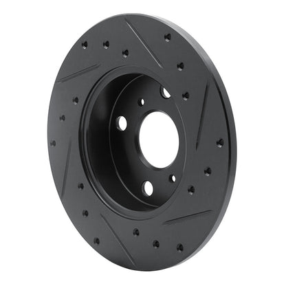 R1 Concepts R1 83-90 Toyota Tercel Front Left Drilled & Slotted Black Brake Rotor