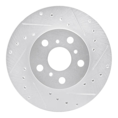 R1 Concepts R1 90-91 Toyota Celica Front Right Drilled & Slotted Silver Brake Rotor