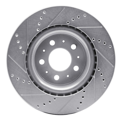 R1 Concepts R1 17-25 Tesla Model 3 Front Right Drilled & Slotted Silver Brake Rotor