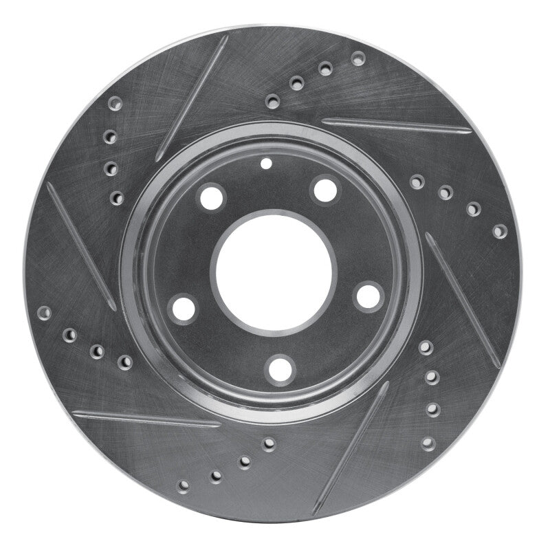 R1 Concepts R1 14-24 Mazda 3 Front Right Drilled & Slotted Silver Brake Rotor