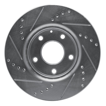 R1 Concepts R1 14-24 Mazda 3 Front Right Drilled & Slotted Silver Brake Rotor