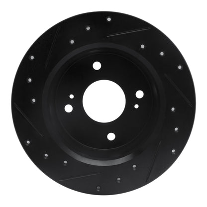 R1 Concepts R1 79-81 Nissan 200SX Rear Right Drilled & Slotted Black Brake Rotor