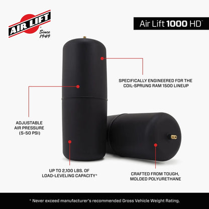 Air Lift 1000HD Rear Air Spring Kit for 2019+ Dodge Ram 1500