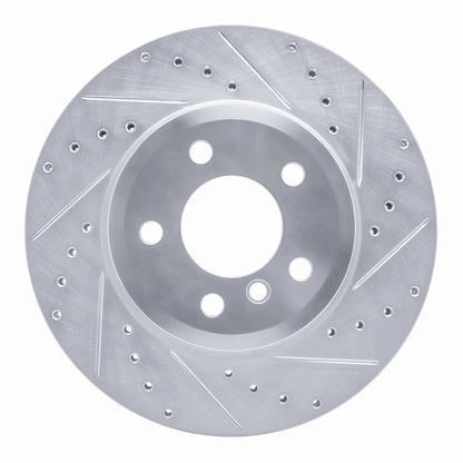 R1 Concepts R1 04-10 BMW X3 Front Right Drilled & Slotted Silver Brake Rotor