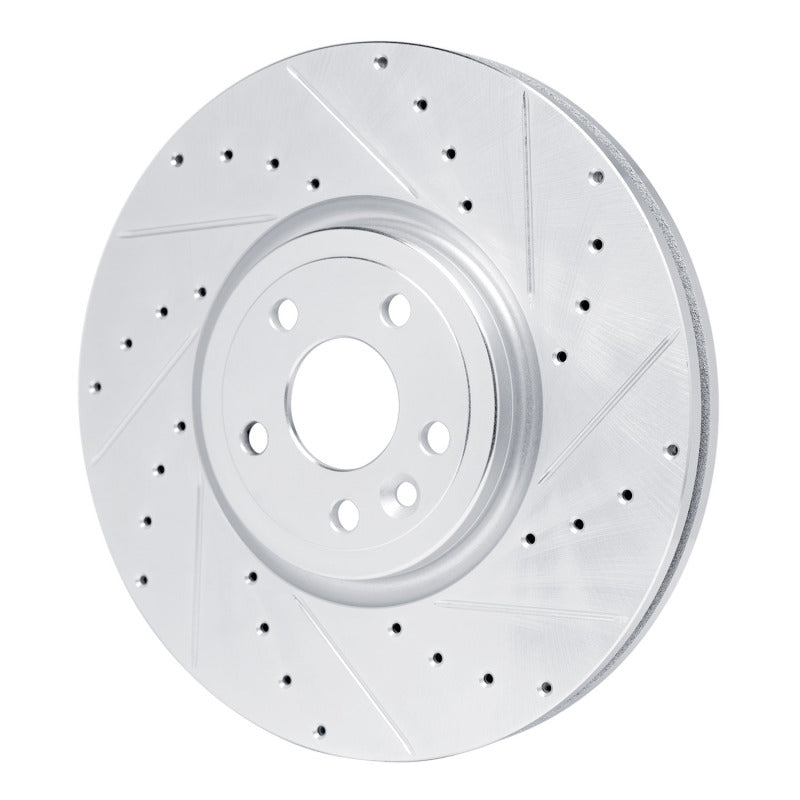 R1 Concepts R1 17-20 Jaguar F-Pace Front Right Drilled & Slotted Silver Brake Rotor