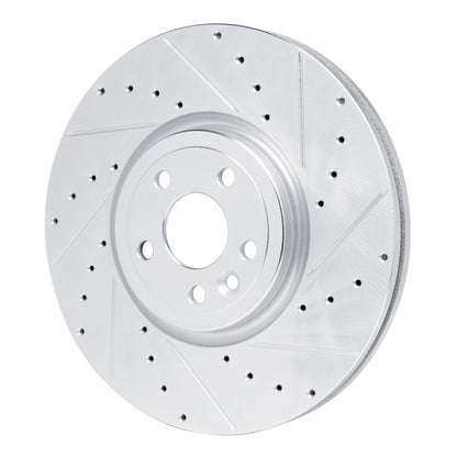 R1 Concepts R1 17-20 Jaguar F-Pace Front Right Drilled & Slotted Silver Brake Rotor