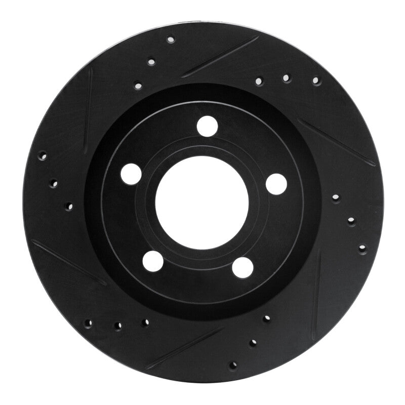 R1 Concepts R1 00-03 Audi A8 Rear Left Drilled & Slotted Black Brake Rotor