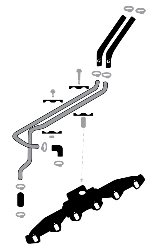 Fleece Performance 89-98 Dodge 2500/3500 5.9L 12V Cummins Replacement Heater Core Line Kit