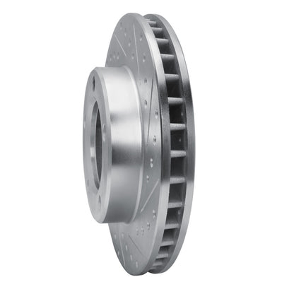 R1 Concepts R1 80-93 Dodge Ramcharger 4WD Front Right Drilled & Slotted Silver Brake Rotor