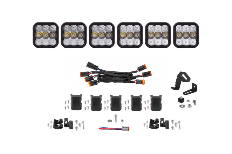 Diode Dynamics SS5 Sport Universal CrossLink 6-Pod Lightbar - White Combo