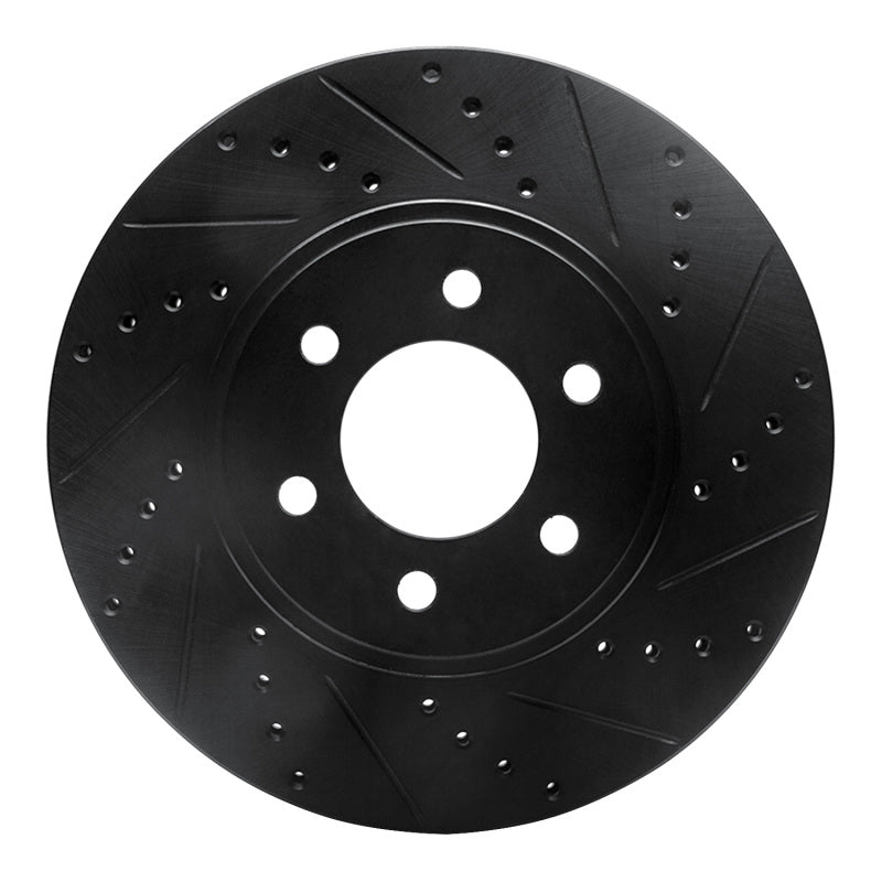 R1 Concepts R1 03-03 Dodge Durango Front Right Drilled & Slotted Black Brake Rotor