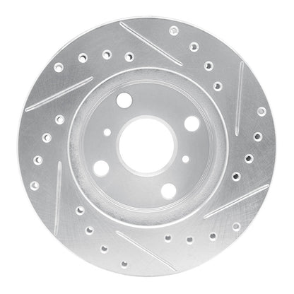 R1 Concepts R1 86-89 Toyota Celica Front Left Drilled & Slotted Silver Brake Rotor
