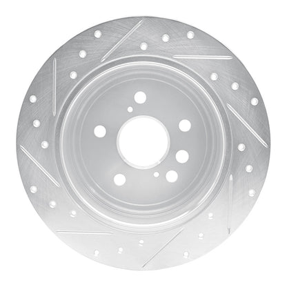 R1 Concepts R1 04-05 Toyota RAV4 Rear Right Drilled & Slotted Silver Brake Rotor