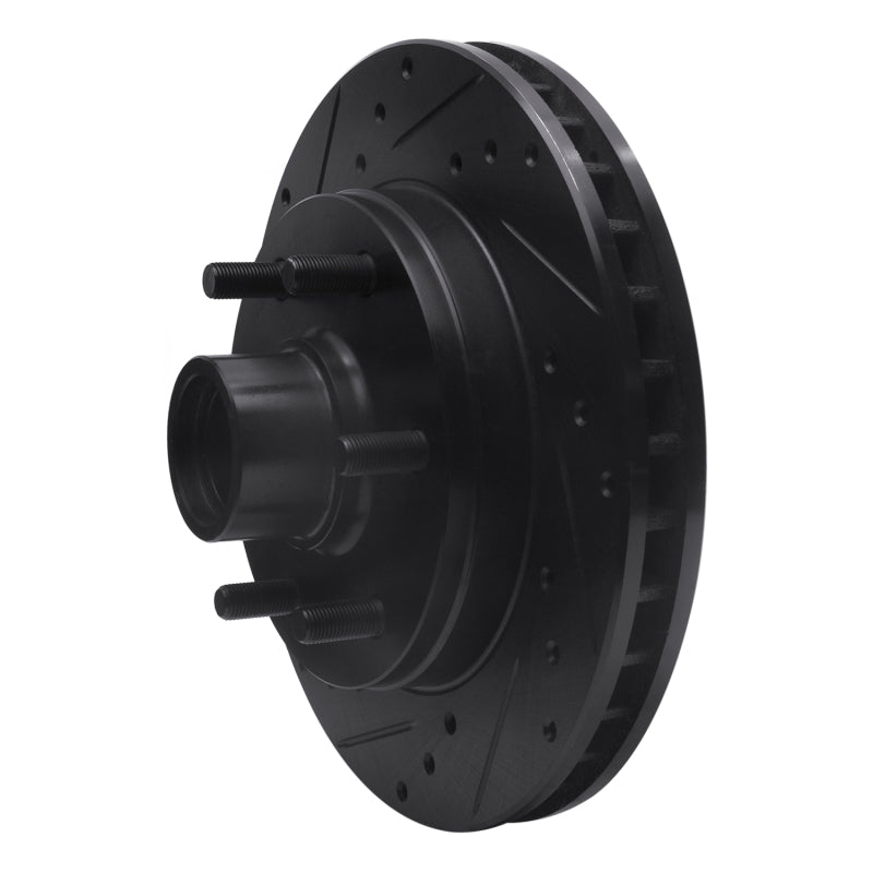 R1 Concepts R1 88-96 Chevrolet C2500 Front Left Drilled & Slotted Black Brake Rotor