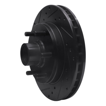 R1 Concepts R1 88-96 Chevrolet C2500 Front Left Drilled & Slotted Black Brake Rotor