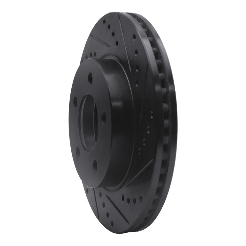 R1 Concepts R1 98-00 Chrysler LHS Front Right Drilled & Slotted Black Brake Rotor