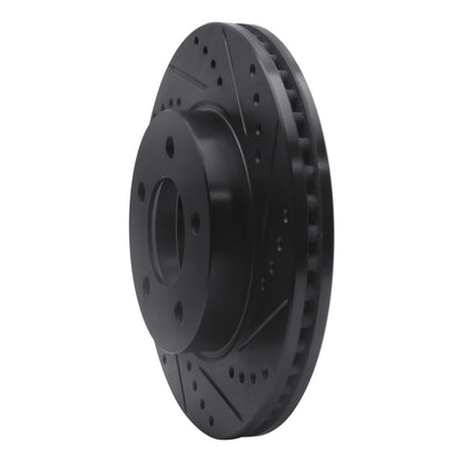 R1 Concepts R1 98-00 Chrysler LHS Front Right Drilled & Slotted Black Brake Rotor
